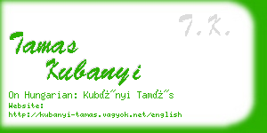 tamas kubanyi business card